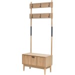 Nordlys - vestiaire entr�e bois et metal porte manteau