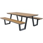 Nori table de pique - nique en teck & anthracite pour 6 personnes - 200 x 190 cm table de pique - nique ... Nori table de pique - nique en teck & anthracite pour 6 personnes - 200 x 190 cm table de pique - nique ...