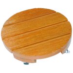 Nortene - support � roulettes bois rond 'flora roll lasure' - 50 cm
