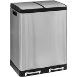 Poubelle de tri s�lectif en inox 2 bacs de 30 litres ouverture � p�dale - five