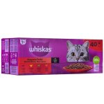 Nourriture humide whiskas pour chat adulte, repas classiques, sachets de sauce 80x85g