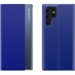 Nouveau Étui sleep view case bleu pour samsung s24 ultra avec rabat magnétique Nouveau Étui sleep view case bleu pour samsung s24 ultra avec rabat magnétique