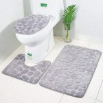 Nouveau tapis de bain antiderapantm, tapis salle bain 3 pices ensemble de tapis de salle de bain contour ...