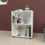[en. casa] - biblioth�que vara � 2 niveaux 72 x 55 x 20 cm blanc