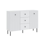 Nova confort - buffet bas viena 2 portes - 3 tiroirs blanc - noir Nova confort - buffet bas viena 2 portes - 3 tiroirs blanc - noir