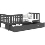 Nova confort - lit enfant nemo 90x190 cm - 1 sommier et tiroir inclus gris