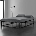 [en. casa] - cadre de lit double kreta en m�tal 180 x 200 cm noir