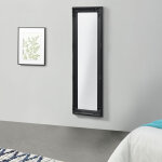 [en. casa] - miroir mural livorno 132 x 42 x 3, 5 cm noir