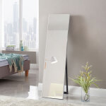 [en. casa] - miroir sur pied barletta psych� inclinable 150 x 35 cm argent�