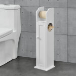 [en. casa] - meuble de salle de bain armoire de salle de bain rangement de salle de bain mdf laqu blanc ...