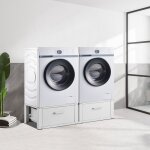 Double socle heyen avec tiroir pour lave - linges sche - linges 127 x 54 x 31 cm [en. casa]