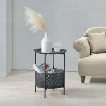 [en. casa] - petite table ronde kruibeke mtal 45 x 35 cm noir