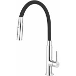 Novaservis - ferro - mitigeur d'vier avec bras flexible, 2 jets, noir / chrome 70730, 0c