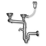 Novaservis - siphons - siphon pour vier double 89 mm sans trop - plein, plastique nsp620