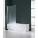 Novellini aurora pare - baignoire 1 volet 70x150cm chrome mat et paroi en verre transparent