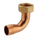 Noyon&thiebault - raccord 2 pi�ces coud� laiton � visser femelle �crou prisonnier f3 / 8 (12x17) / cuivre ...