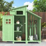 Dans les nuages - armoire abr de jardin en bois pour outils avec portes et 2 étagères, porte loquet, ... Dans les nuages - armoire abr de jardin en bois pour outils avec portes et 2 étagères, porte loquet, ...