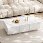 Dans les nuages - table basse rectangulaire 100 cm, avec 2 tiroirs, plateau extensible, espace de rangement, ... Dans les nuages - table basse rectangulaire 100 cm, avec 2 tiroirs, plateau extensible, espace de rangement, ...