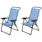 Lot de 2 fauteuils de camping 5 positions - o'camp - bleu - dimensions : 70 x 105 x 62 cm