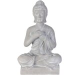 Objet dco bouddha 12x16, 4x27 cm en ciment gris bton