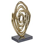 La grande prairie - objet d�co avec socle en marbre noir 20x10x35cm