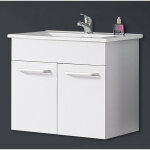 Ocean sanitaire ? meuble de salle de bain avec vasque int�gr�e 58cm ? 2 portes battantes ? mdf robuste ...