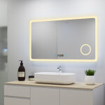 Ocean sanitaire - ocean miroir salle de bain avec clairage + miroir mural cosmtique lumineux + 3 couleurs ...
