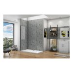 Ocan paroi de douche 100x200cm paroi latrale en verre anticalcaire avec barre de stabilisation 90cm ...