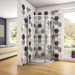 Ocean sanitaire - ocean cabine de douche 80x80x185cm cabine de douche 1 / 4 de rond en verre anticalcaire ...