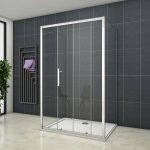 Ocean sanitaire - cabine de douche en forme u 120x70x70x190cm une porte de douche coulissante + 2 parois ...