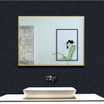 Ocean sanitaire - ocean cadre en aluminium mat dor� miroir rectangulaire + suspendu horizontalement et ...