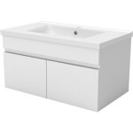 Ocean sanitaire - ocean meuble de rangement avec 2 portes ouvrantes, sans vasque, 79 x 45 x 40 cm, blanc ...