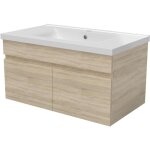 Ocean sanitaire - ocean meuble de rangement avec 2 portes ouvrantes, sans vasque, 79 x 45 x 40 cm, ch�ne ...
