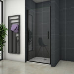 Ocean sanitaire - ocean porte de douche pivotante noire 100x200cm profité noir et 8mm anti - calcaire ... Ocean sanitaire - ocean porte de douche pivotante noire 100x200cm profité noir et 8mm anti - calcaire ...