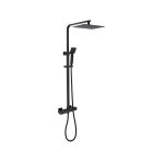 Oceanic colonne de douche - mitigeur thermostatique - pomme haute rectangle 30x20 cm - noir mat