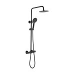 Oceanic colonne de douche - mitigeur thermostatique - pomme haute ronde diametre 20 cm - noir mat