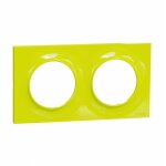 Odace styl plaque vert chartreuse 2 postes hor / vert entraxe 71mm schneider s520704h