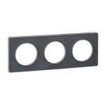 Plaque 3 postes entraxe 71mm anthracite - odace touch - schneider
