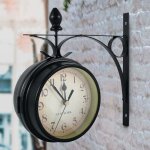 Odipie - horloge murale double face, horloge de jardin rtro europenne avec double surface en verre, ...