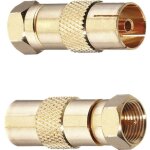 Oehlbach 4402 adaptateur f - coaxial doré connexions: fiche mâle f, prise coaxiale iec 2 pc(s) Oehlbach 4402 adaptateur f - coaxial doré connexions: fiche mâle f, prise coaxiale iec 2 pc(s)