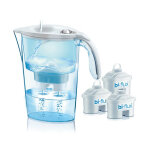 Edm - pack carafe filtrante laica stream line / 2. 3l / blanc / carafe + 3 filtres bi - flux