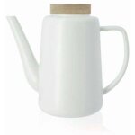Ogo - thire en porcelaine avec couvercle en bois d'acacia 1, 2l