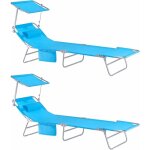 Sobuy - ogs48 - bx2 lot de 2 bains de soleil chaises longue transats de jardin pliable position rglable ...