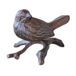 Oiseau dco sur sa branche fonte 13x9x10cm
