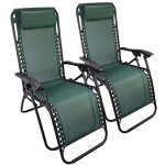 Okaffarefatto - chaise longue pliable verte zéro gravité peu encombrante 2 pcs Okaffarefatto - chaise longue pliable verte zéro gravité peu encombrante 2 pcs
