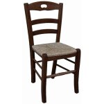 Chaise loris en bois de noyer foncé avec assise en paille Chaise loris en bois de noyer foncé avec assise en paille
