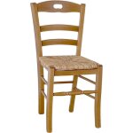 Chaise loris en noyer clair avec assise en paille de riz