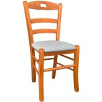 Chaise en merisier loris avec assise en similicuir gris tourterelle Chaise en merisier loris avec assise en similicuir gris tourterelle