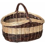Okaffarefatto - panier sofia ovale bicolore en osier avec anse 44 cm x 35 cm h 24