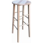 Okaffarefatto - tabouret en bois avec assise ronde h80cm brut peindre pieds droits